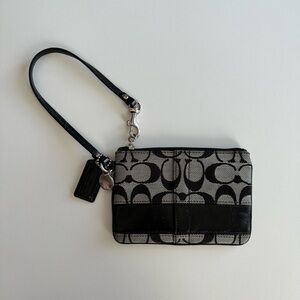 COACH Signature Logo Corner Zip Wristlet